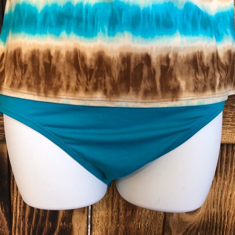 Michael Kors - Brown & Blue Striped Tankini - S - Picture 3 of 8